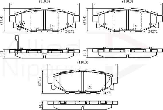 Comline ADB36052 - Тормозные колодки, дисковые, комплект autospares.lv