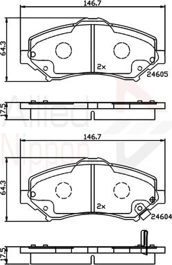 Comline ADB36066 - Тормозные колодки, дисковые, комплект autospares.lv