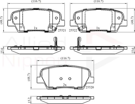 Comline ADB36009 - Тормозные колодки, дисковые, комплект autospares.lv