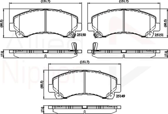 Comline ADB36006 - Тормозные колодки, дисковые, комплект autospares.lv