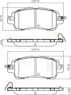 Comline ADB36115 - Тормозные колодки, дисковые, комплект autospares.lv