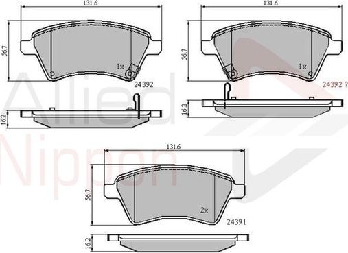 Comline ADB31513 - Тормозные колодки, дисковые, комплект autospares.lv