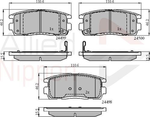 Comline ADB31580 - Тормозные колодки, дисковые, комплект autospares.lv