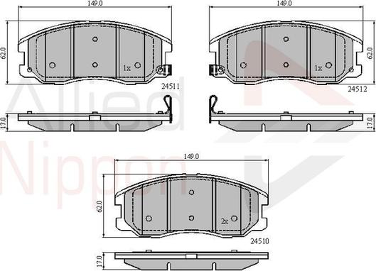 Comline ADB31582 - Тормозные колодки, дисковые, комплект autospares.lv