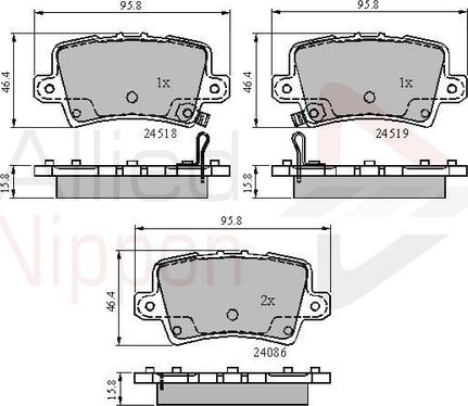 Comline ADB31587 - Тормозные колодки, дисковые, комплект autospares.lv