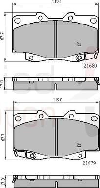 Comline ADB31574 - Тормозные колодки, дисковые, комплект autospares.lv