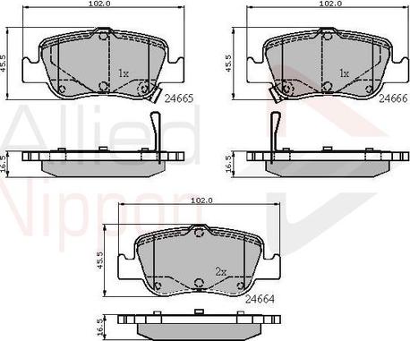 Comline ADB31572 - Тормозные колодки, дисковые, комплект autospares.lv