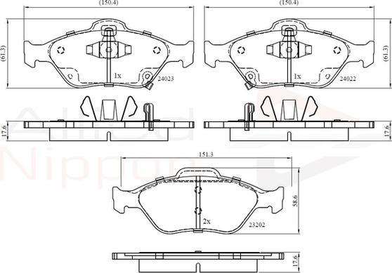 Comline ADB31637 - Тормозные колодки, дисковые, комплект autospares.lv