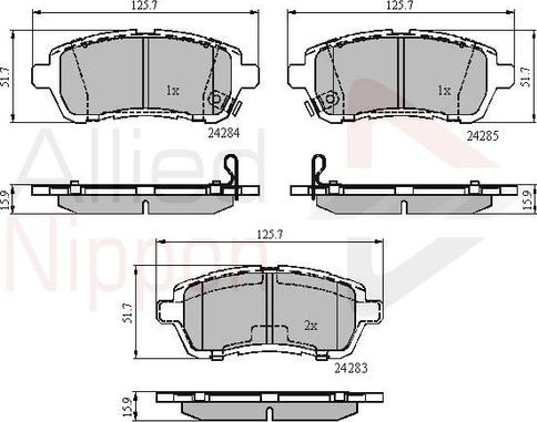 Comline ADB31620 - Тормозные колодки, дисковые, комплект autospares.lv