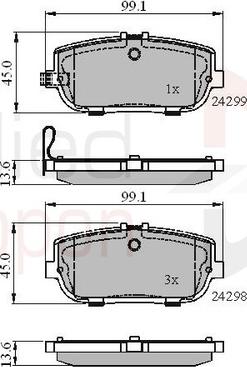 Comline ADB31627 - Тормозные колодки, дисковые, комплект autospares.lv