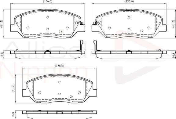 Comline ADB31676 - Тормозные колодки, дисковые, комплект autospares.lv