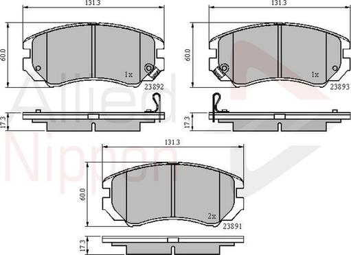 Comline ADB31196 - Тормозные колодки, дисковые, комплект autospares.lv