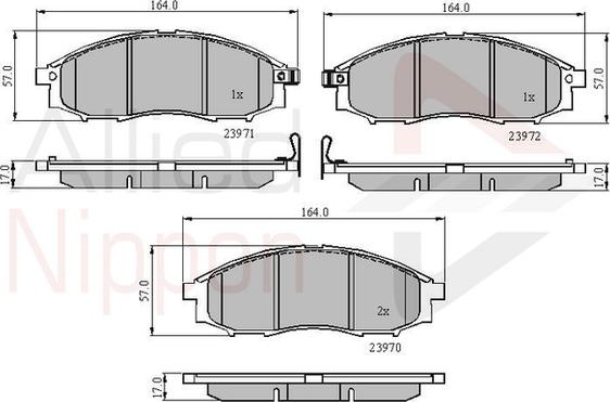 Comline ADB31193 - Тормозные колодки, дисковые, комплект autospares.lv