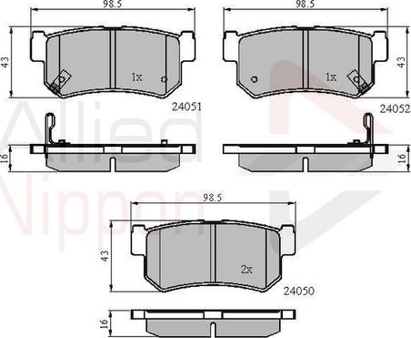 Comline ADB31192 - Тормозные колодки, дисковые, комплект autospares.lv