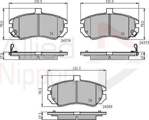 Comline ADB31197 - Тормозные колодки, дисковые, комплект autospares.lv