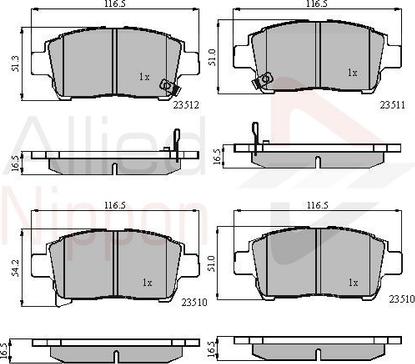 Comline ADB31155 - Тормозные колодки, дисковые, комплект autospares.lv