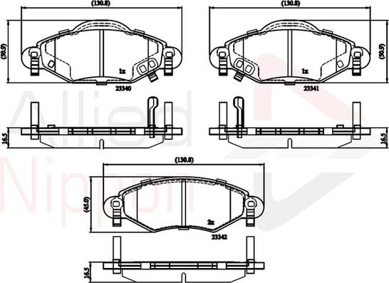 Comline ADB31152 - Тормозные колодки, дисковые, комплект autospares.lv