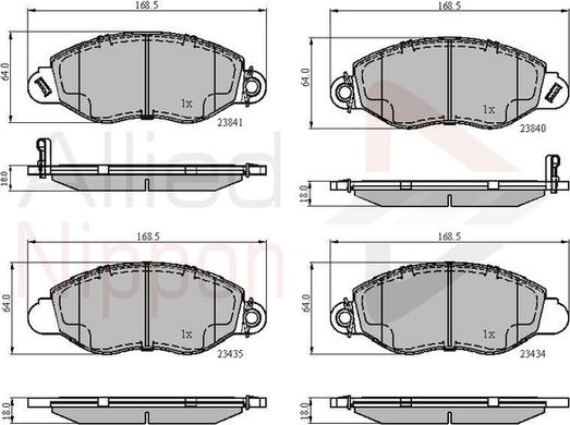 Comline ADB31107 - Тормозные колодки, дисковые, комплект autospares.lv