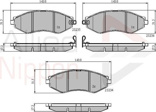 Comline ADB31188 - Тормозные колодки, дисковые, комплект autospares.lv