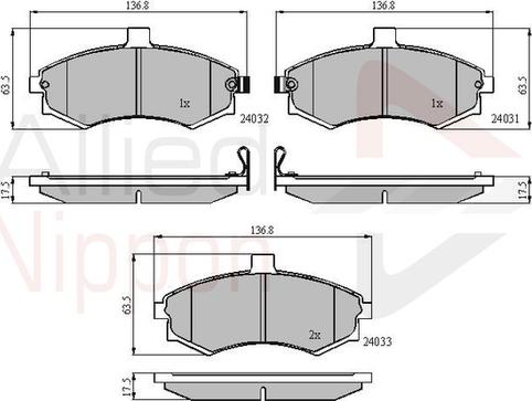 Comline ADB31176 - Тормозные колодки, дисковые, комплект autospares.lv