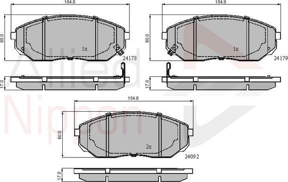 Comline ADB31178 - Тормозные колодки, дисковые, комплект autospares.lv