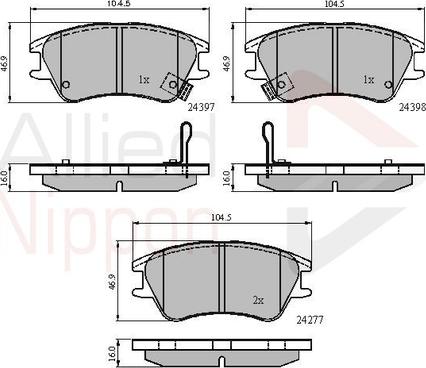 Comline ADB31298 - Тормозные колодки, дисковые, комплект autospares.lv