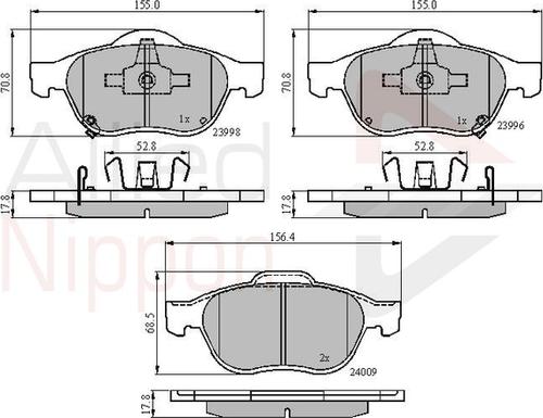 Comline ADB31249 - Тормозные колодки, дисковые, комплект autospares.lv