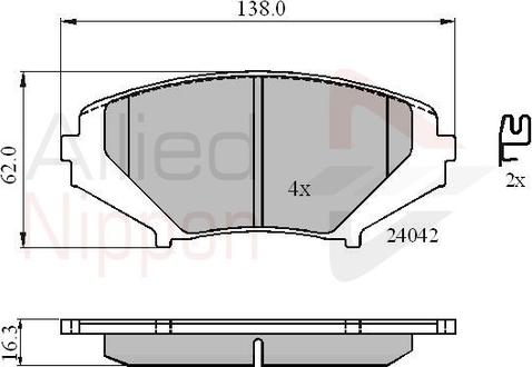 Comline ADB31246 - Тормозные колодки, дисковые, комплект autospares.lv