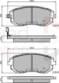 Comline ADB31208 - Тормозные колодки, дисковые, комплект autospares.lv