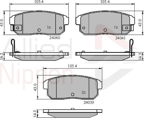 Comline ADB31283 - Тормозные колодки, дисковые, комплект autospares.lv