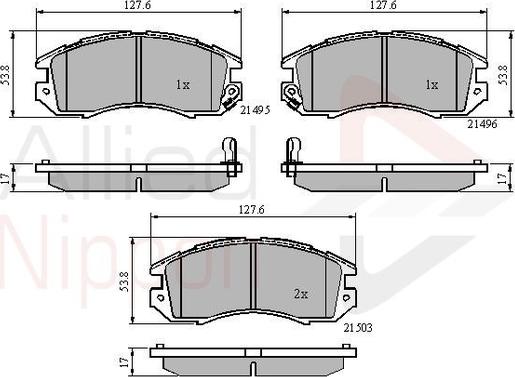 Comline ADB3127 - Тормозные колодки, дисковые, комплект autospares.lv