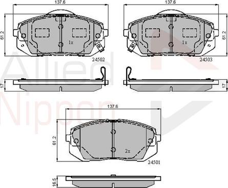 Comline ADB31768 - Тормозные колодки, дисковые, комплект autospares.lv