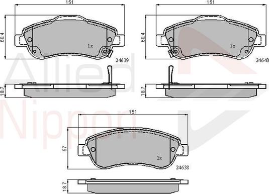 Comline ADB31705 - Тормозные колодки, дисковые, комплект autospares.lv