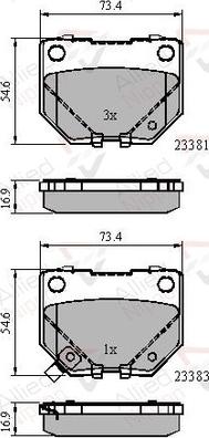 Comline ADB31739 - Тормозные колодки, дисковые, комплект autospares.lv