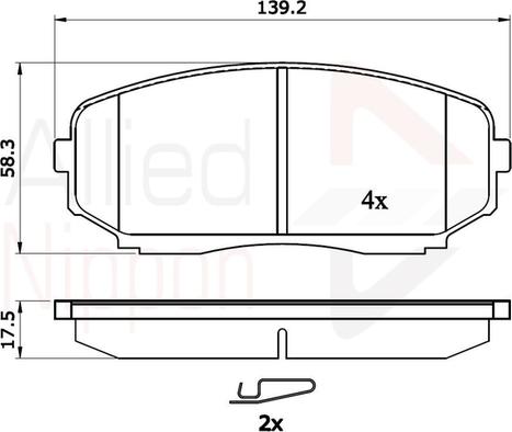 Comline ADB31724 - Тормозные колодки, дисковые, комплект autospares.lv