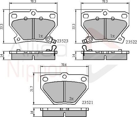 Comline ADB3841 - Тормозные колодки, дисковые, комплект autospares.lv