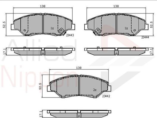 Comline ADB3843 - Тормозные колодки, дисковые, комплект autospares.lv