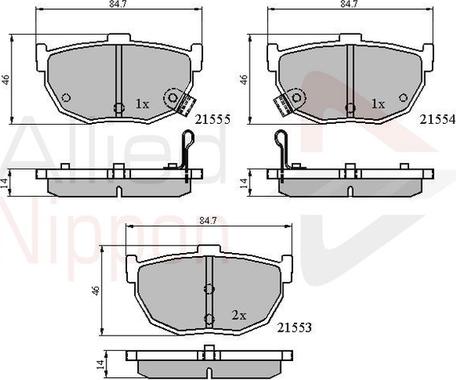 Comline ADB3805 - Тормозные колодки, дисковые, комплект autospares.lv