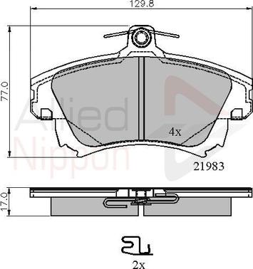 Comline ADB3813 - Тормозные колодки, дисковые, комплект autospares.lv