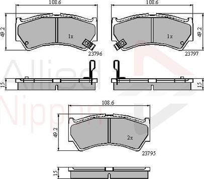 Comline ADB3883 - Тормозные колодки, дисковые, комплект autospares.lv