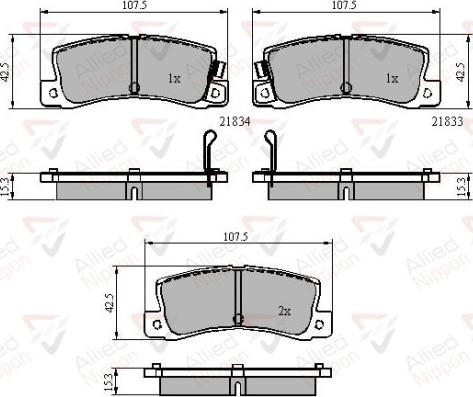 Comline ADB3839 - Тормозные колодки, дисковые, комплект autospares.lv