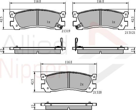 Comline ADB3824 - Тормозные колодки, дисковые, комплект autospares.lv