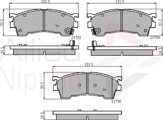 Comline ADB3823 - Тормозные колодки, дисковые, комплект autospares.lv