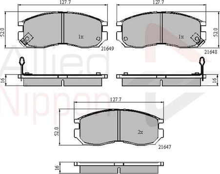 Comline ADB3363 - Тормозные колодки, дисковые, комплект autospares.lv