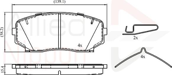 Comline ADB33003 - Тормозные колодки, дисковые, комплект autospares.lv