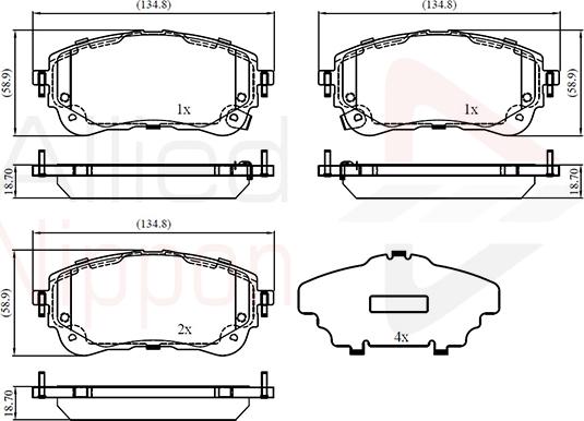 Comline ADB33072 - Тормозные колодки, дисковые, комплект autospares.lv