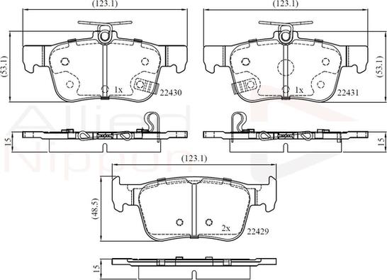 Comline ADB32407 - Тормозные колодки, дисковые, комплект autospares.lv