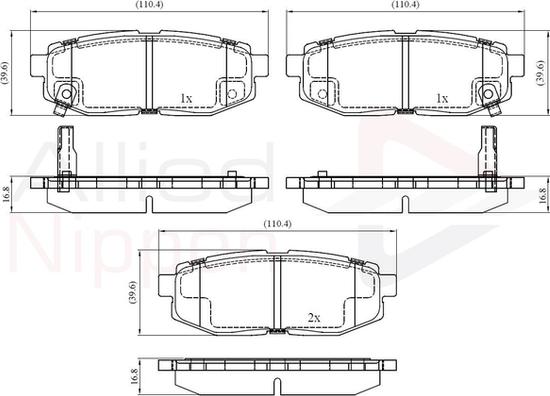 Comline ADB32488 - Тормозные колодки, дисковые, комплект autospares.lv