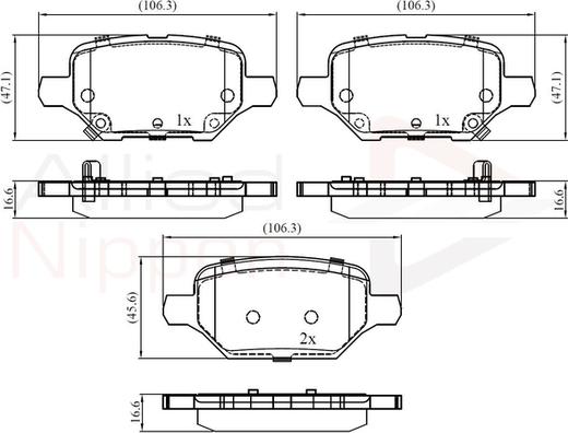 Comline ADB32436 - Тормозные колодки, дисковые, комплект autospares.lv