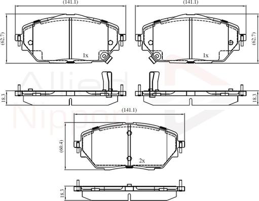 Comline ADB32438 - Тормозные колодки, дисковые, комплект autospares.lv